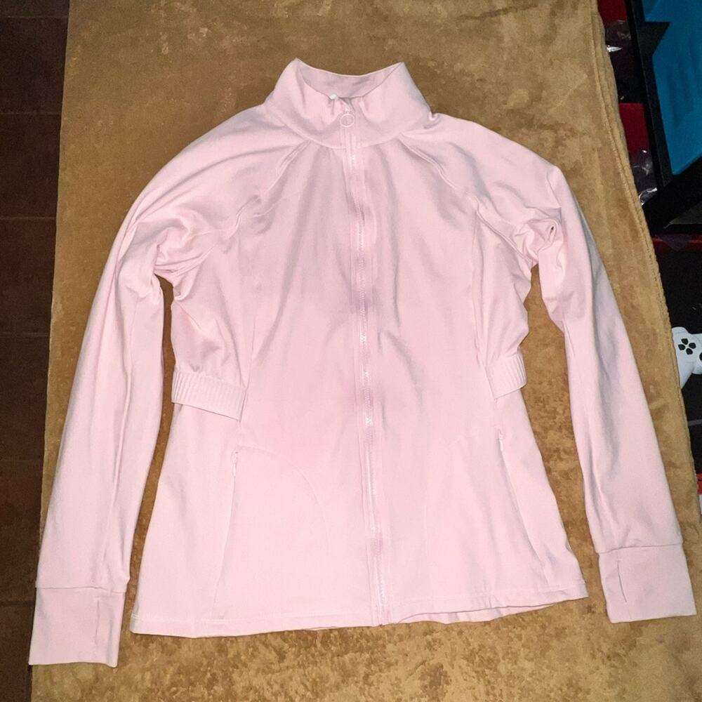 Fabletics trinity performance jacket pink zip up … - image 11